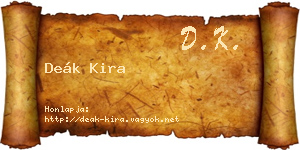 Deák Kira névjegykártya