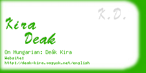 kira deak business card